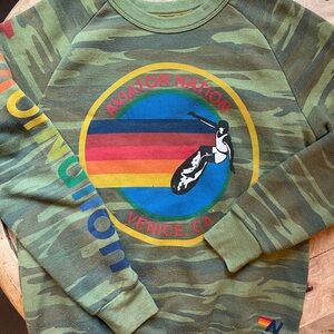 Aviator Nation Camo sweatshirt, Venice, XS